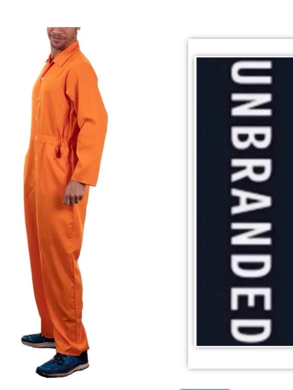 UNBRANDED Orange Prison Inmate Halloween Jumpsuit Costume